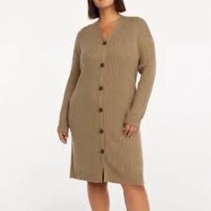 Reitmans V-neck Knit Belted Dress, Size Small.